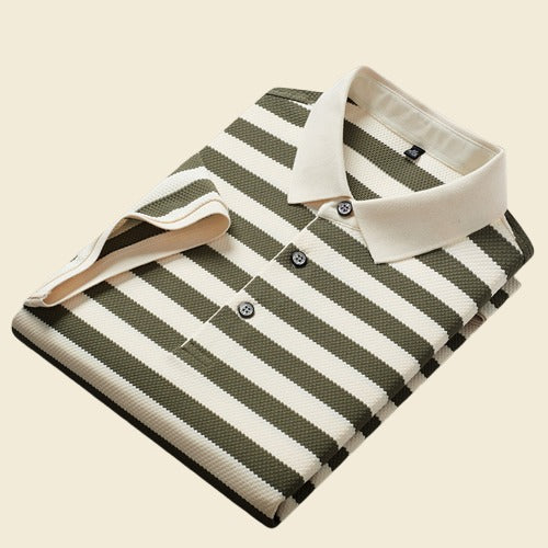 Textured Stripe Casual Polo